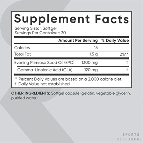 Sports Research Evening Primrose Supplement from Cold Pressed Oil Sports Research