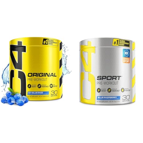 Cellucor C4 Original Pre Workout Powder ICY Blue Razz & C4 Sport Pre Workout Powder