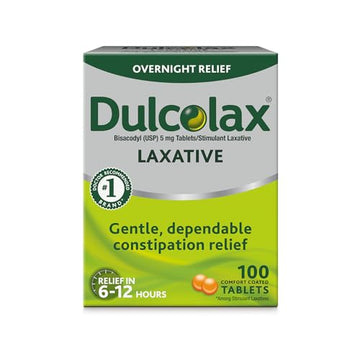 Dulcolax Stimulant Laxative Tablets (100 Count) Gentle Overnight Constipation Relief