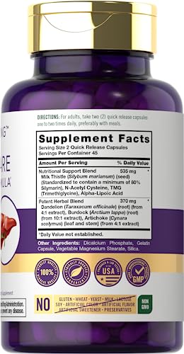 Carlyle Liver Support Supplement | 90 Capsules | Powerful Complex | Liver Care Formula