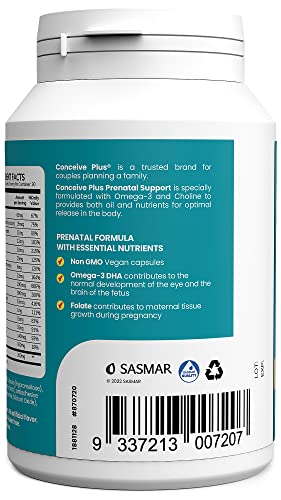 CONCEIVE PLUS Prenatal Vitamins for Women - DHA, Choline + Folate, Healthy Pregnancy