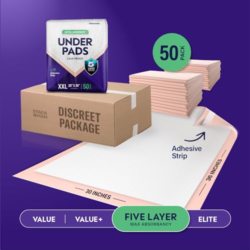 XXL Bed Pads, 5-Layer Disposable 30 x 36 Chucks Pee Pads for Incontinen