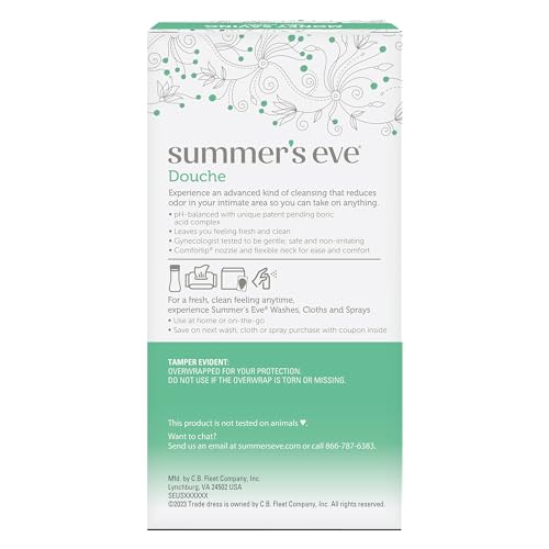 Summer's Eve Feminine Douche, Complete Clean Odor Reduction with Boric Acid Complex, 2 Units Summer's Eve