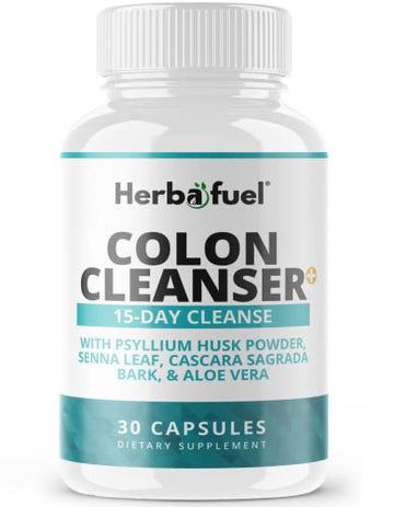 Herbafuel Colon Cleanse - Supports Detox, Gut Health, & Bloating Relief - Contains Herbs