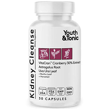 Youth & Tonic Kidney Cleanse Detox for Residual Metabolic Waste & Excess Body Water for Urinary Tract