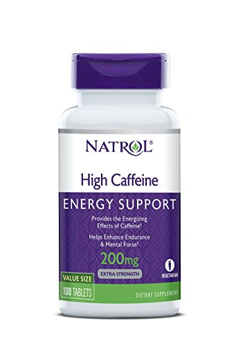 Natrol High Caffeine Tablets, Energy Support, Helps Enhance (Pack of 12)