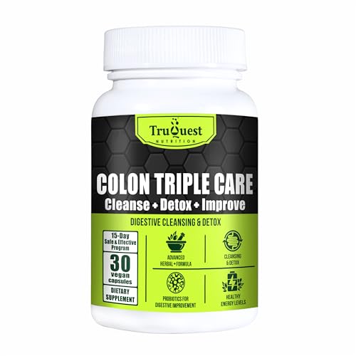 TruQuest Nutrition Colon Triple Care Cleanse + Detox + Improve-15-Day Program of Quick