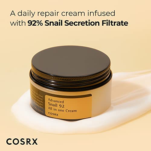 COSRX Snail Mucin 92% Moisturizer 3.52oz/ 100g, Daily Repair Face Gel