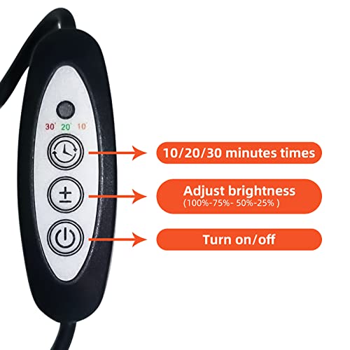 TherapSky Red Light Therapy Device 45W LED Red Infrared Light Therapy Lamp w/Remote Control and Timer therapsky