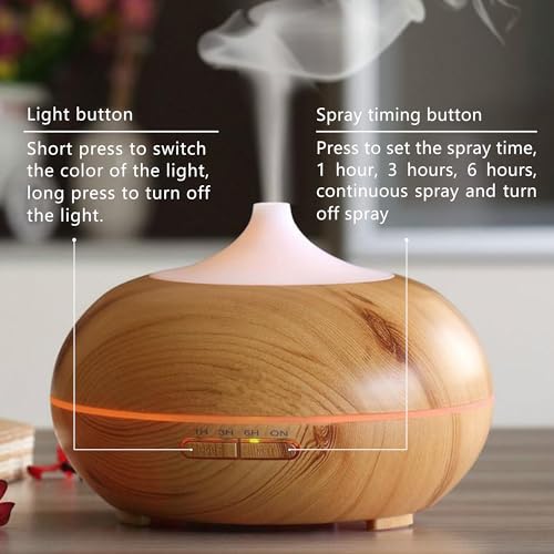 Essential Oil Diffuser, Aromatherapy humidifier, ultrasonic Cold Mist humidifier, 4 Timing Settings