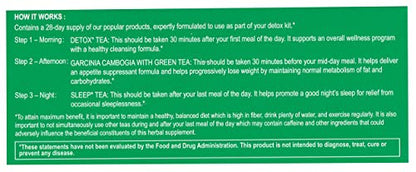 Hyleys Detox Tea for Cleanse and Weight Loss - 28 Day Kit - 84 Tea Bags (9 Pack)
