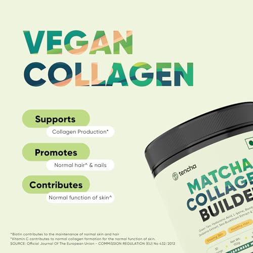 Collagen Supplements for Women & Men, 30 Servings, 150 GM | 100% Vegan Collagen Powder Tencha