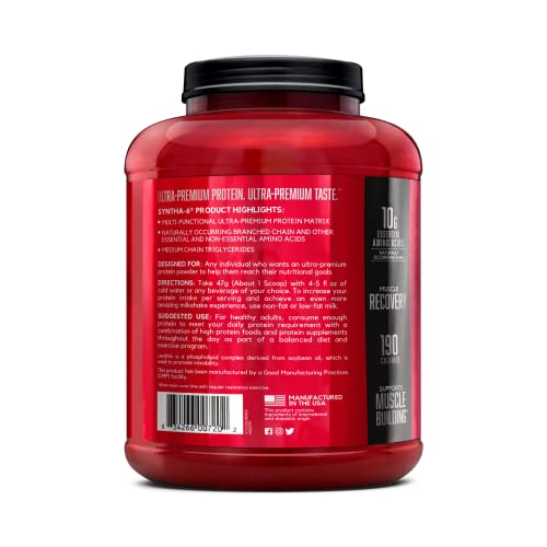 BSN SYNTHA-6 Whey Protein Powder with Micellar Casein, Milk Protein Isolate, Chocolate 