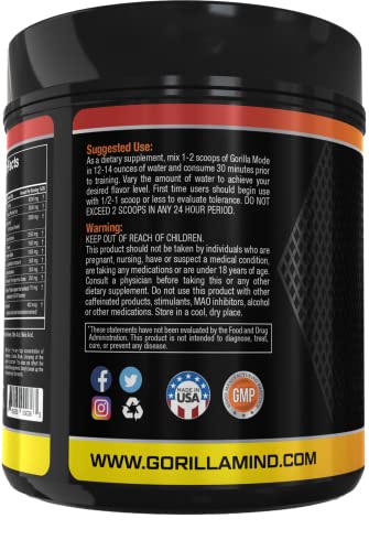 Gorilla Mode Pre Workout - Massive Pumps · Laser Focus · Energy · Power - L-Citrulline