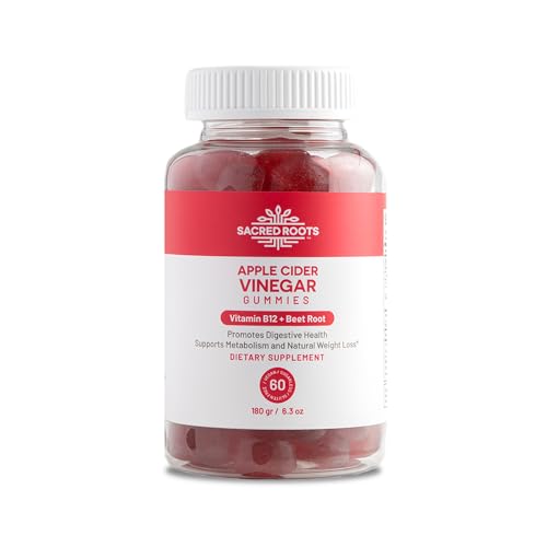 Sacred Roots Sugar-Free, Apple Cider Vinegar Gummies, 60 Gummies – Supports Healthy 
