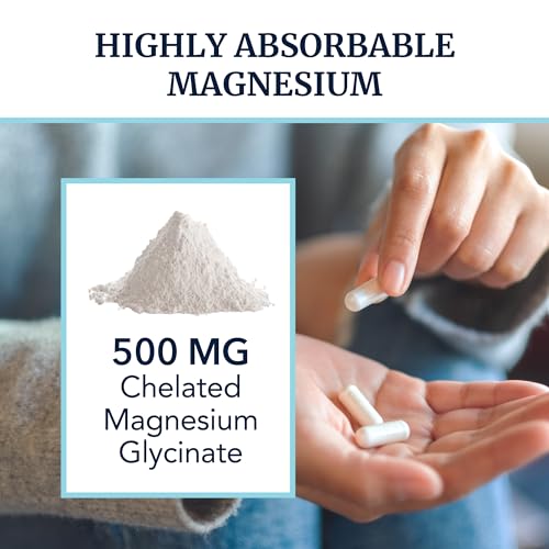 Magnesium Glycinate 500mg | Chelated Bisglycinate Complex for Muscle Relaxation Nobi Nutrition