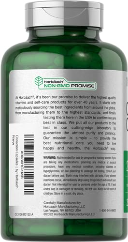 Cinnamon with Chromium Picolinate 2500mg | 250 Capsules | Plus Biotin | Vegetarian Horbäach