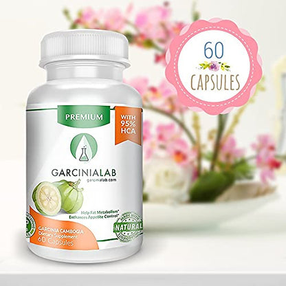 Garcinia Cambogia Extract 100% Pure 95% HCA Pharmaceutical Grade 60 Capsules 1 Month