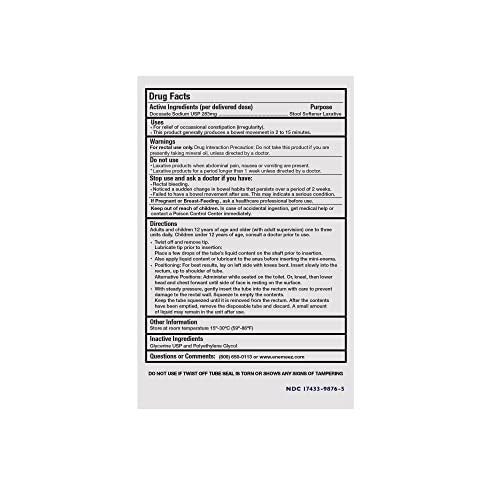 Docusol Docusate Sodium Mini Enema ml, Clear, 0.84 Fl Oz Enemeez