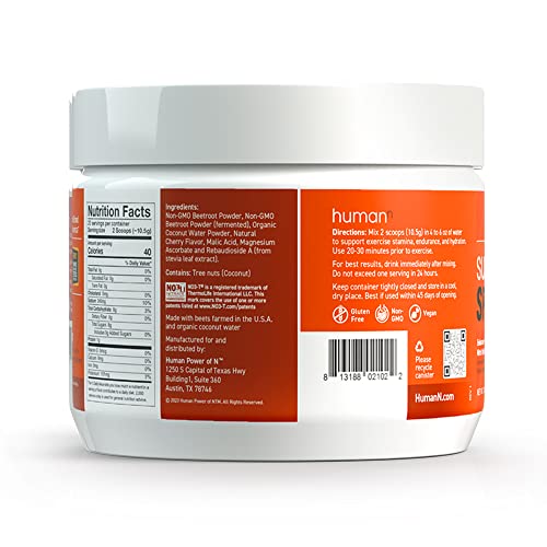 humanN SuperBeets Sport Pre Workout Powder – NSF Certified for Sport – Caffeine Free