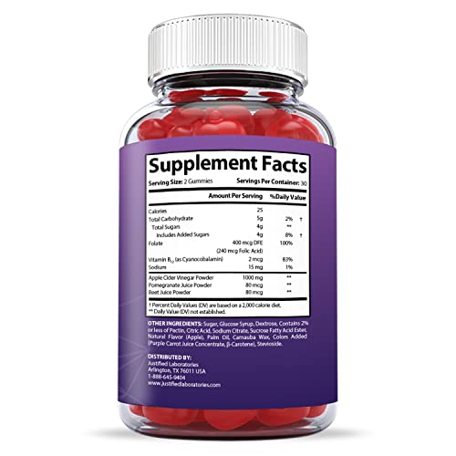 Justified Laboratories Royal Keto ACV Gummies 1000MG with Pomegranate Juice Beet Root