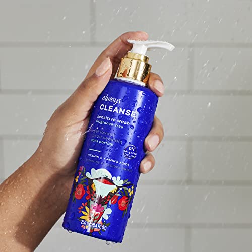 Always Cleanse Feminine Intimate Wash For Women, Ph Balanced For Sensitive Skin, Fragrance-Free Always