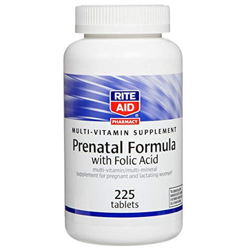 Rite Aid Prenatal Formula with Folic Acid - 225 Count | Multi-Vitamin/Multi-Mineral Supplement