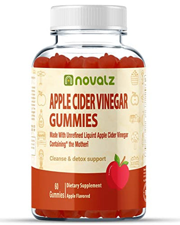NOVALZ Apple Cider Vinegar Gummies for Weight Control, Detox, & Cleanse, 500mcg ACV 