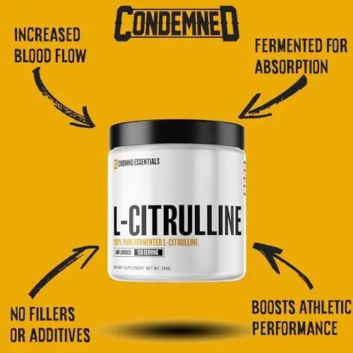 CONDEMNED Labz L-Citrulline Powder - 100% Pure Fermented L-Citrulline - Nitric Oxide Booster for Men & Women - Vegan & Gluten Free- Unflavored - 120 Servings (240g)