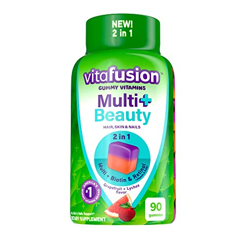 Vitafusion Multivitamin Plus Beauty – 2-in-1 Benefits – Adult Gummy with Hair, Skin & Nails