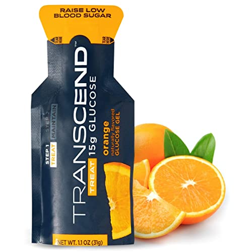 Transcend Glucose Gel Packs - Orange, 60 Pack (1.1oz Each) - FSA/HSA Transcend