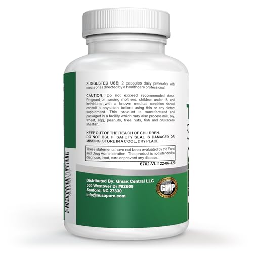 NusaPure Premium Thyroid Support Supplement (Non-GMO) 120 caps for with Ashwaganda NusaPure