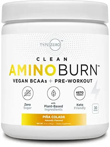 Type Zero AminoBurn - Natural Pre Workout + Vegan BCAA (Piña-Colada | 30serv) Sugar
