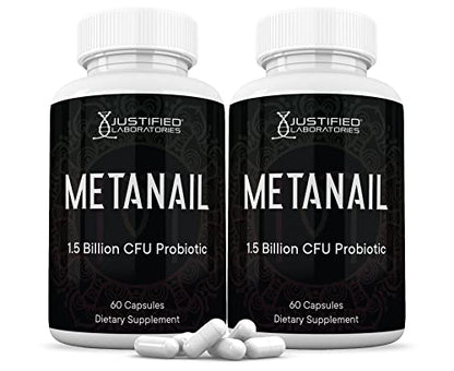 Justified Laboratories (2 Pack) Metanail 1.5 Billion CFU Probiotic Nail Support 120 Capsules