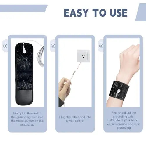LOYDBDT Grounding Wrist Strap,Patterned Grounding Wristband,Unique Air Holes and Conductive Silver LOYDBDT