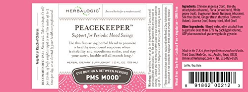 Herbalogic - Peacekeeper Liquid Herb Drops - Reduces PMS Related Mood Swings - Based Herbalogic
