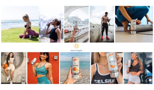 CELSIUS Energy Drink |Functional Essential Energy Drink Peach Vibe, Tropical and Arctic BETRULIGHT