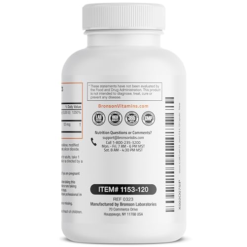 Bronson Vitamin K2 (MK7) with D3 Extra Strength Supplement Bone and Heart Health Non Bronson