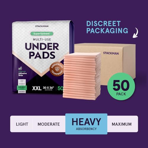 XXL Bed Pads, 5-Layer Disposable 30 x 36 Chucks Pee Pads for Incontinen Stack Man