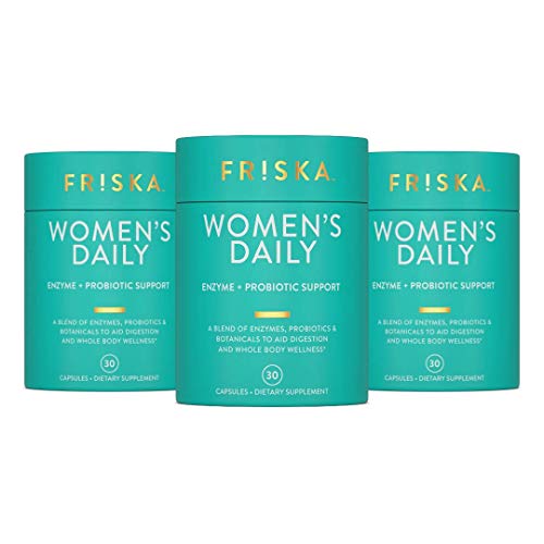 FRISKA Women’s Daily Digestive Enzyme and Probiotics Supplement, Advanced 