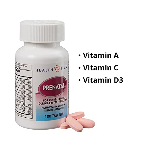 Prenatal Multivitamin by HealthStar for Healthy Mom and Baby - Folate + Vitamin C + Vitamin D + Iron Barcel