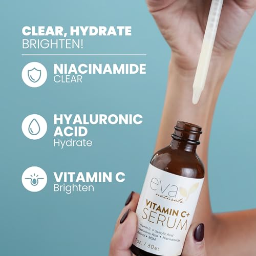 Eva Naturals Vitamin C Face Serum With Hyaluronic Acid - Anti Aging Serum