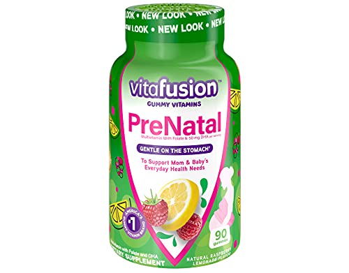 Vitafusion Prenatal DHA and Folic Acid Gummy Vitamins, 180 Count (Pack of 2) Vitafusion