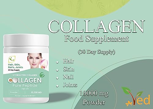 Collagen Peptides Powder Supplement, Support Joint, Bone, Skin, Muscles, Hair, Nail Growth Ved