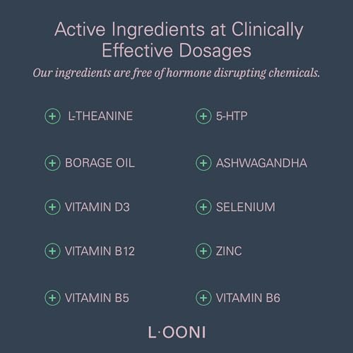 LOONI Balance Beam Mood Complex Supplement | PMS Relief with Ashwagandha, Vitamin B12 L·OONI