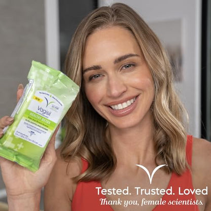 Vagisil Wipes for All Over Cleaning, Health Detox, Formulated with Essential Oils, 20 Wipes