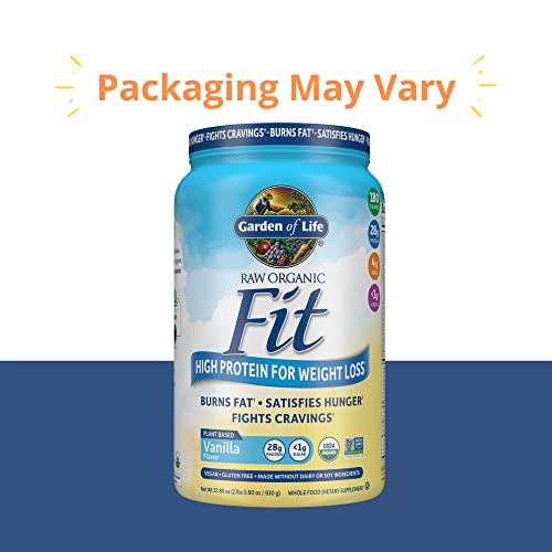 Garden of Life Raw Organic Fit Vegan Protein Powder Vanilla, 28g Plant Based Protein Garden of Life