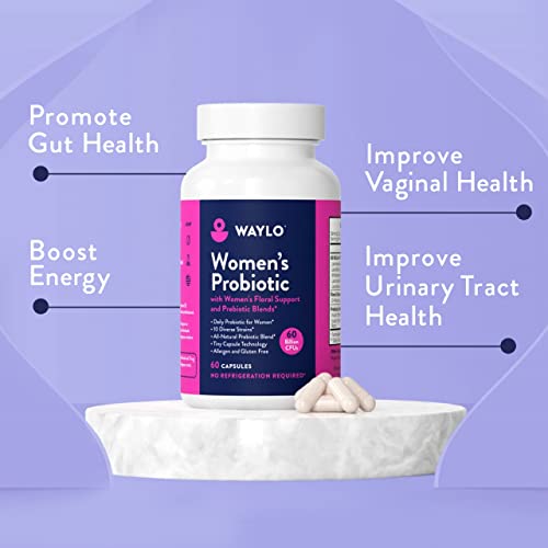Probiotics for Women | Easy to Swallow Tiny Capsule | with Prebiotics, 60 Billion CFUs Waylo