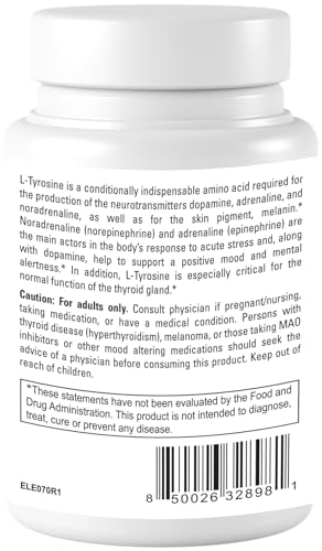 Dr.WellMe L-Tyrosine 500mg Capsules, Dietary supplements-120 Capsules DR WELLME NUTRITION