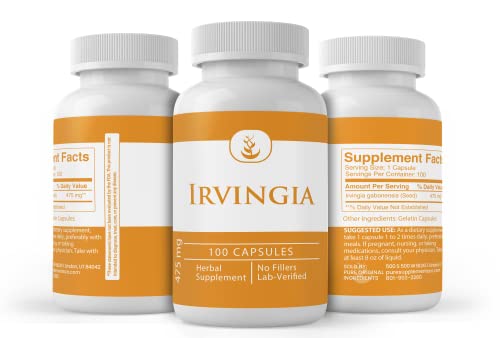 PURE ORIGINAL INGREDIENTS Irvingia, (100 Capsules) Always Pure, No Additives Or Fillers PURE ORIGINAL INGREDIENTS